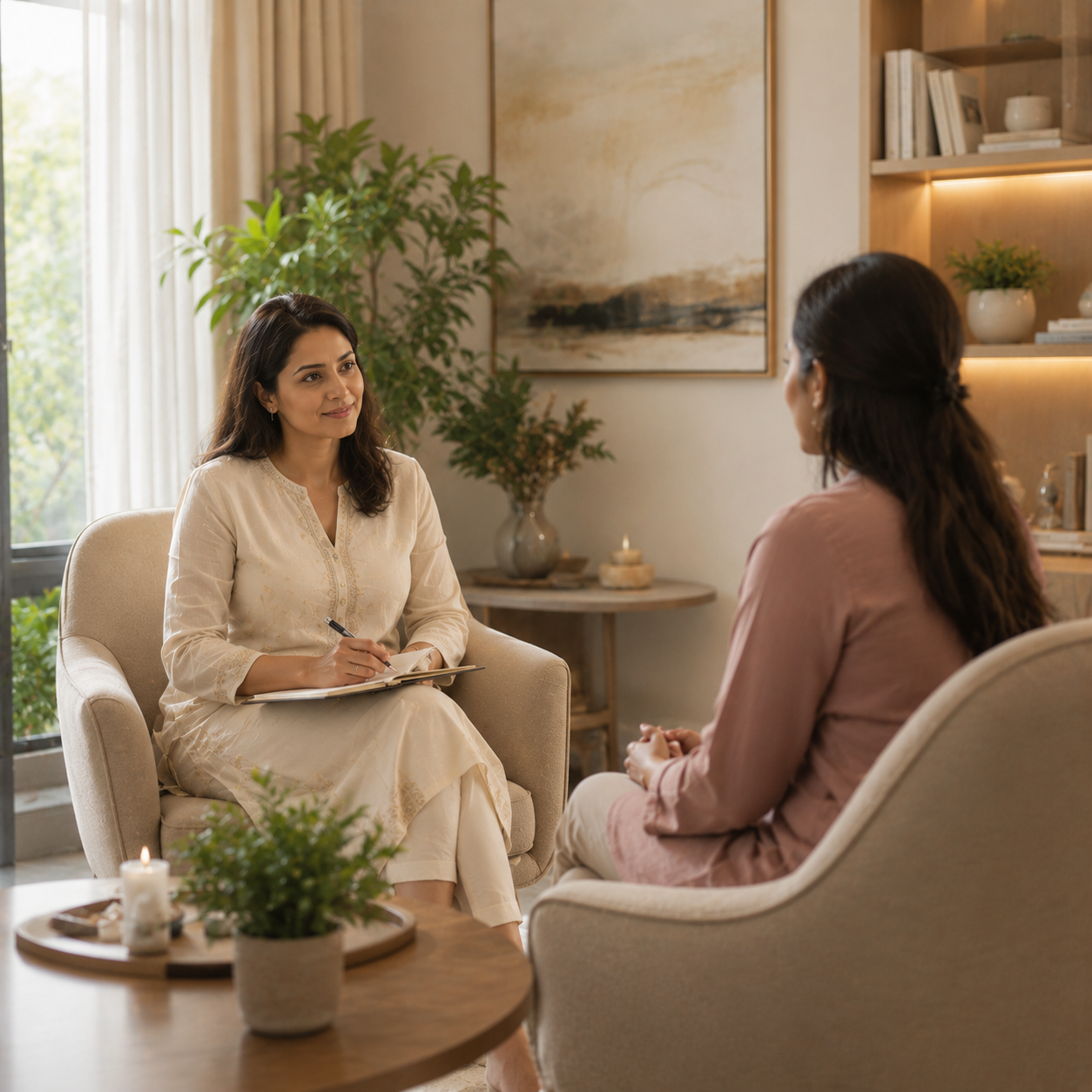 Photo of a warm, confidential counselling session